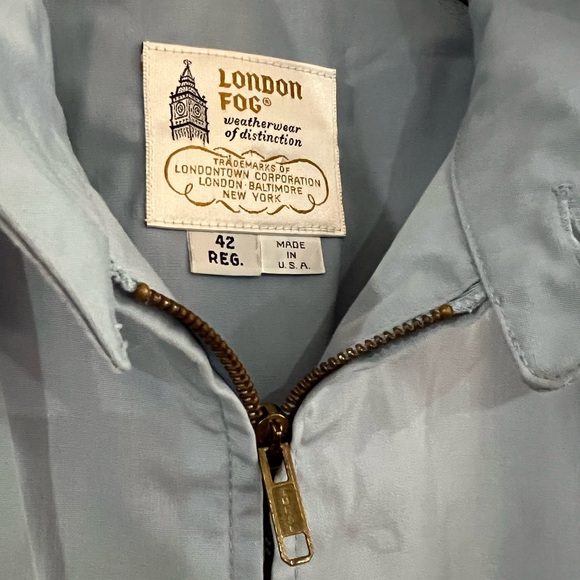 Vintage London Fog Bomber Jacket Blue 80s Clean Girl Aesthetic M/L - Picture 8 of 9